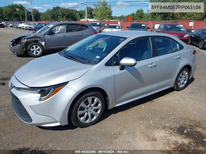 2023 Toyota Corolla Le VIN: 5YFB4MDE7PP063106 Lot: 40302008