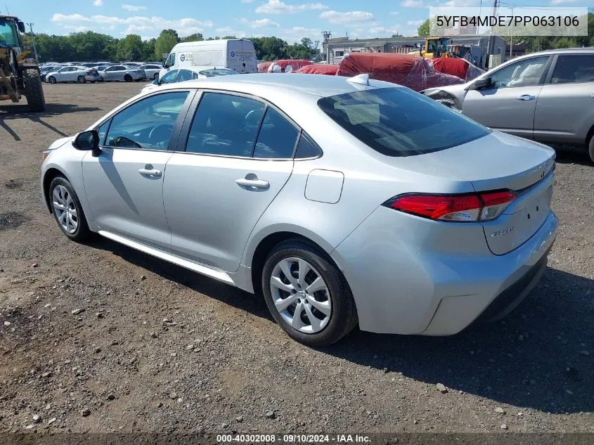 2023 Toyota Corolla Le VIN: 5YFB4MDE7PP063106 Lot: 40302008