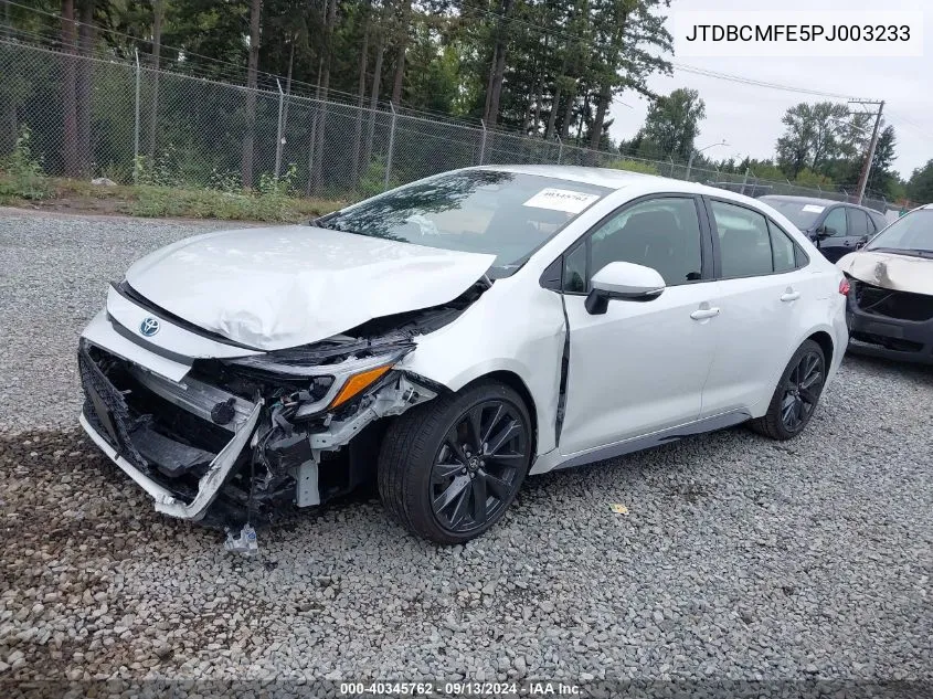 2023 Toyota Corolla Hybrid Se VIN: JTDBCMFE5PJ003233 Lot: 40345762