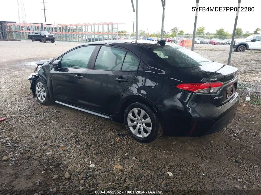 2023 Toyota Corolla Le VIN: 5YFB4MDE7PP062280 Lot: 40452952