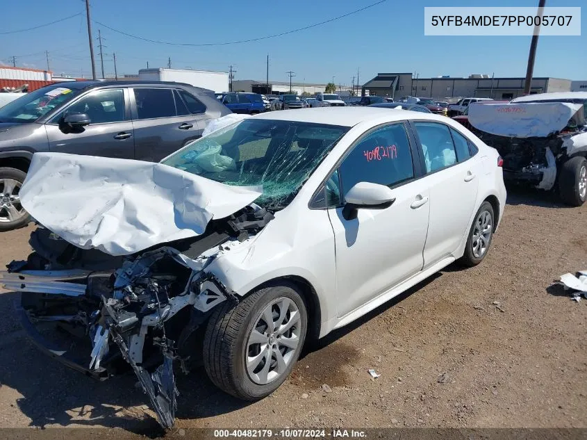 2023 Toyota Corolla Le VIN: 5YFB4MDE7PP005707 Lot: 40482179