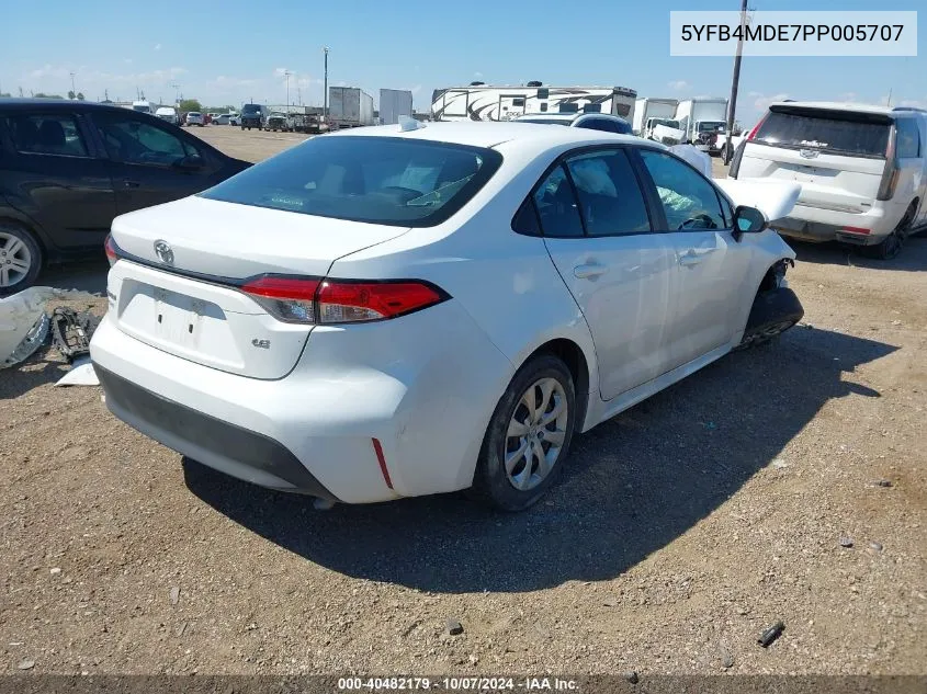 2023 Toyota Corolla Le VIN: 5YFB4MDE7PP005707 Lot: 40482179