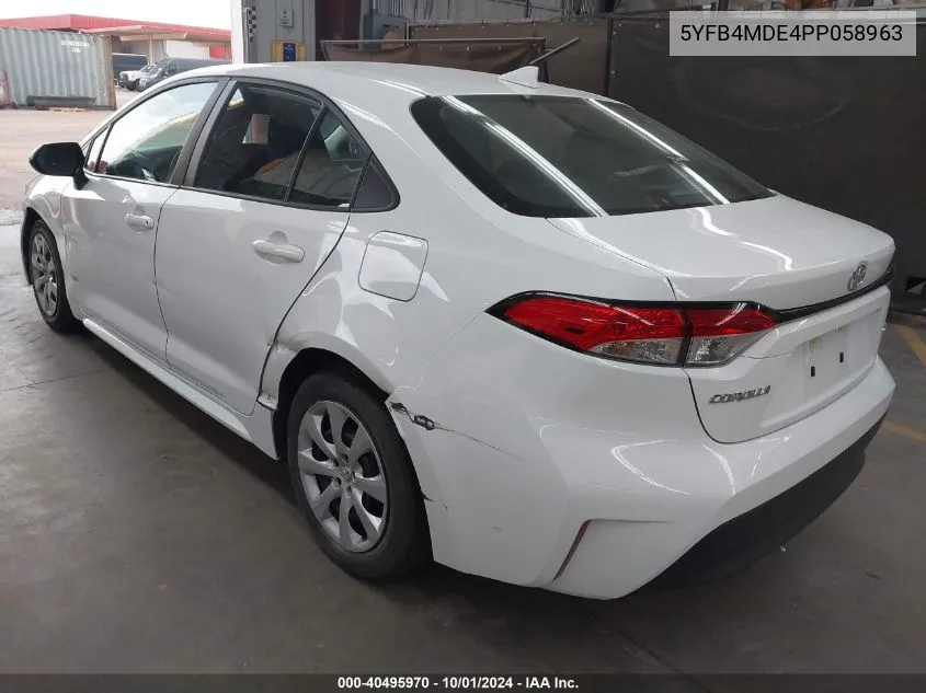 5YFB4MDE4PP058963 2023 Toyota Corolla Le