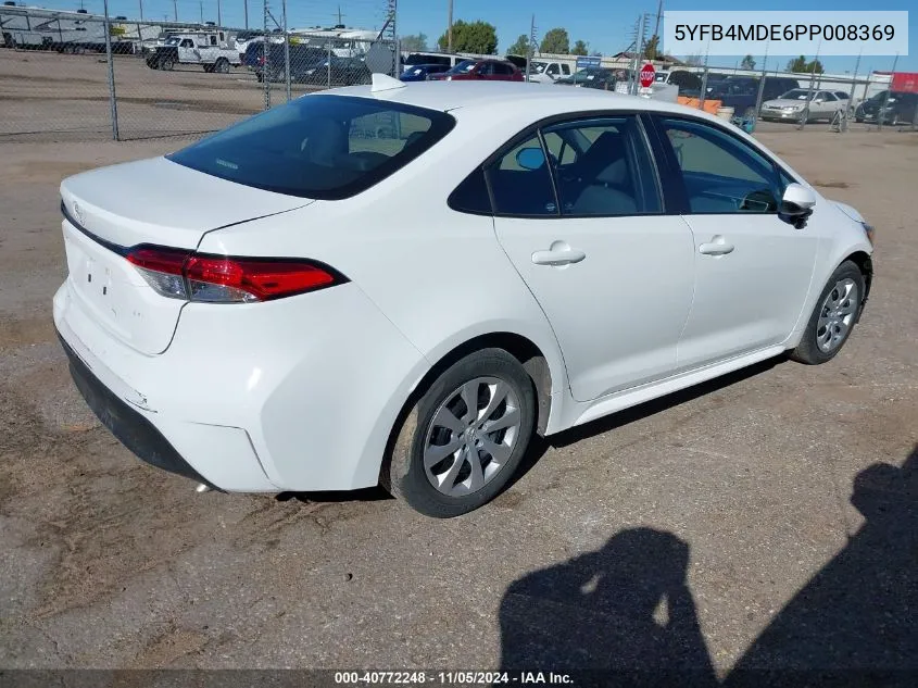 2023 Toyota Corolla Le VIN: 5YFB4MDE6PP008369 Lot: 40772248