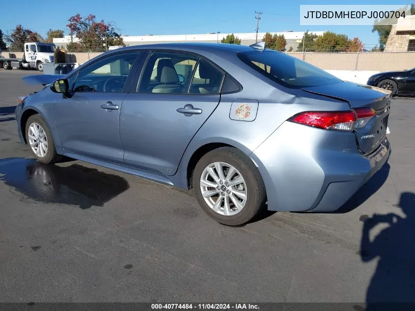 2023 Toyota Corolla Hybrid Le VIN: JTDBDMHE0PJ000704 Lot: 40774484