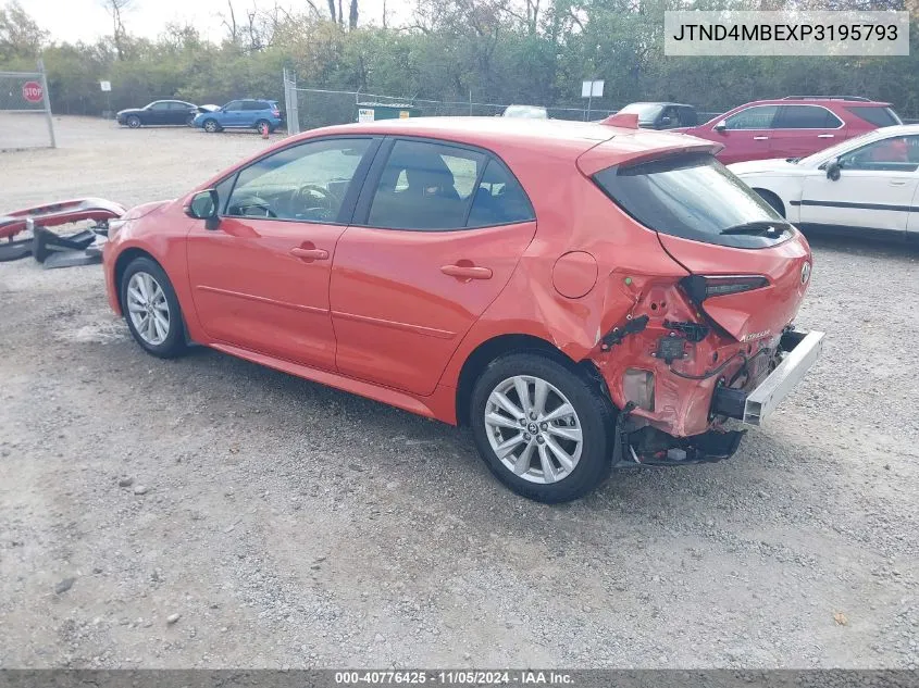 2023 Toyota Corolla Se VIN: JTND4MBEXP3195793 Lot: 40776425