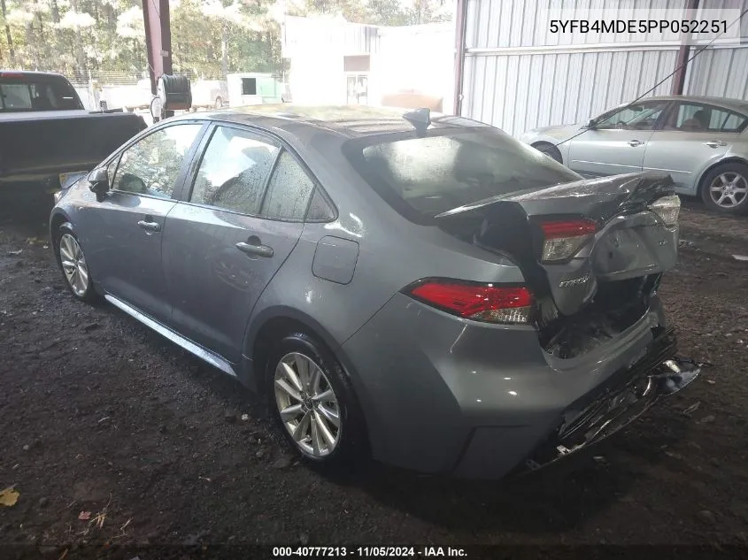 2023 Toyota Corolla Le VIN: 5YFB4MDE5PP052251 Lot: 40777213