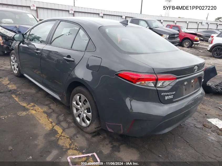 2023 Toyota Corolla Le VIN: 5YFB4MDE1PP027220 Lot: 40805809