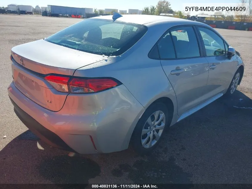 2023 Toyota Corolla Le VIN: 5YFB4MDE4PP044609 Lot: 40831136