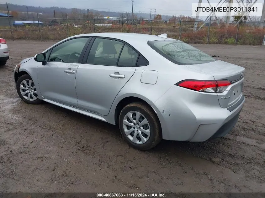 2023 Toyota Corolla Le VIN: JTDB4MEE0P3011341 Lot: 40867663