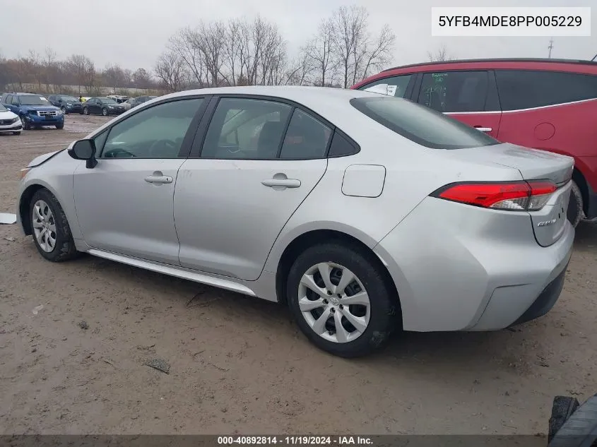 2023 Toyota Corolla Le VIN: 5YFB4MDE8PP005229 Lot: 40892814