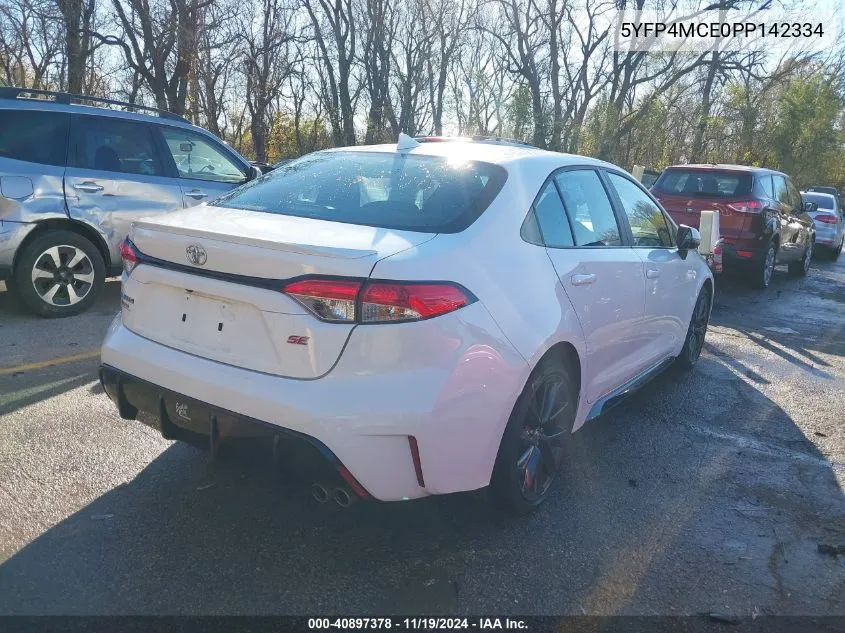 2023 Toyota Corolla Se VIN: 5YFP4MCE0PP142334 Lot: 40897378