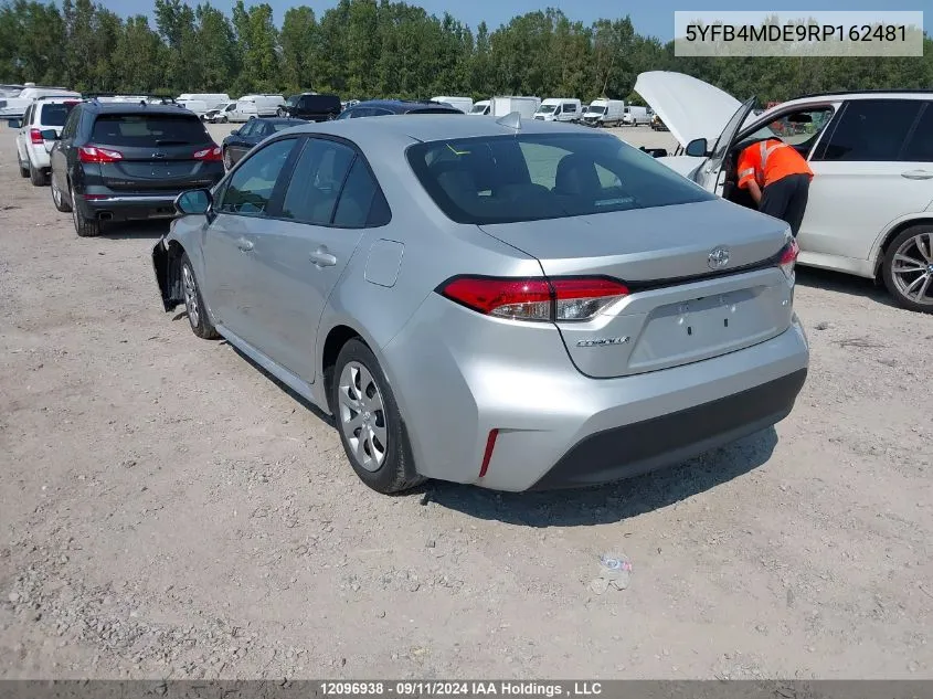 2024 Toyota Corolla Le VIN: 5YFB4MDE9RP162481 Lot: 12096938