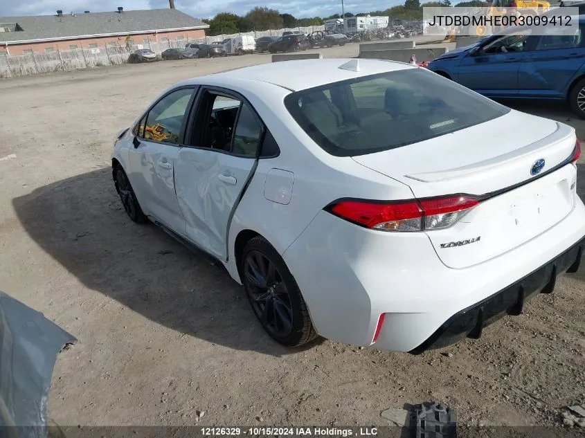 2024 Toyota Corolla Hybrid Se VIN: JTDBDMHE0R3009412 Lot: 12126329