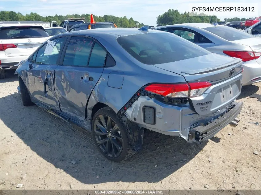 2024 Toyota Corolla Se VIN: 5YFS4MCE5RP183412 Lot: 40285962