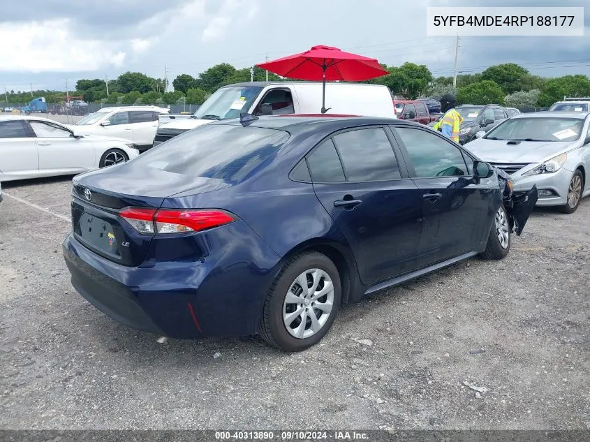 5YFB4MDE4RP188177 2024 Toyota Corolla Le