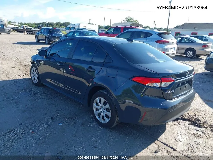 2024 Toyota Corolla Le VIN: 5YFB4MDE2RP133954 Lot: 40313894