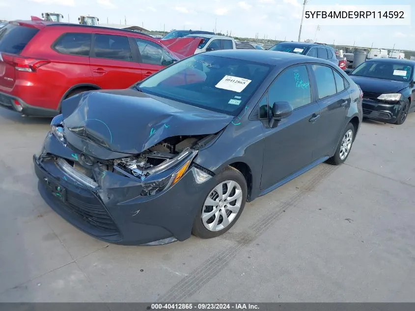 2024 Toyota Corolla Le VIN: 5YFB4MDE9RP114592 Lot: 40412865