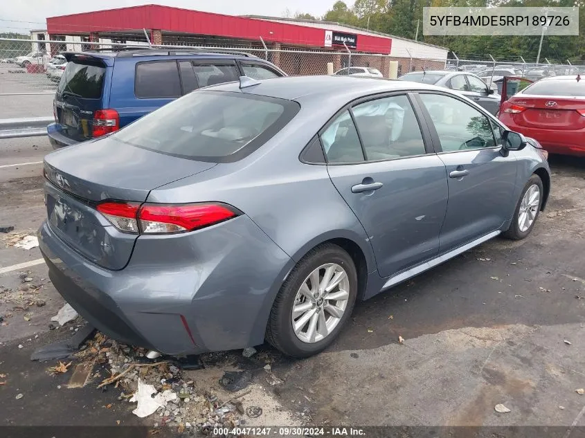 5YFB4MDE5RP189726 2024 Toyota Corolla Le