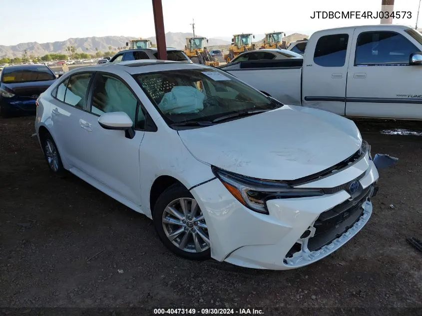 2024 Toyota Corolla Hybrid Le VIN: JTDBCMFE4RJ034573 Lot: 40473149