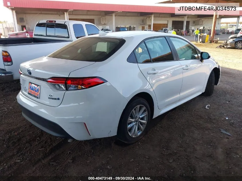 JTDBCMFE4RJ034573 2024 Toyota Corolla Hybrid Le