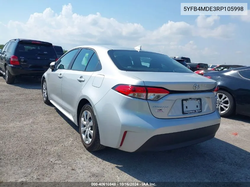 5YFB4MDE3RP105998 2024 Toyota Corolla Le