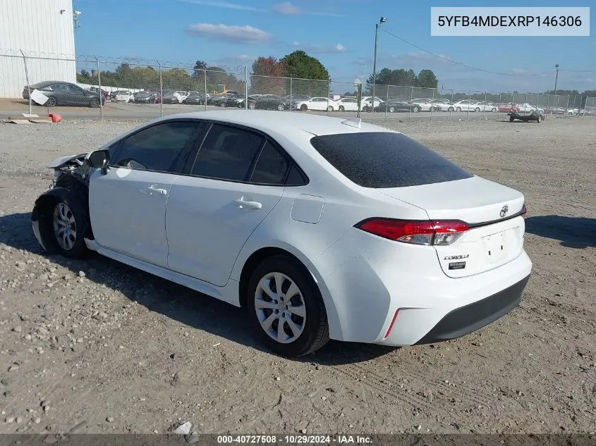 2024 Toyota Corolla Le VIN: 5YFB4MDEXRP146306 Lot: 40727508