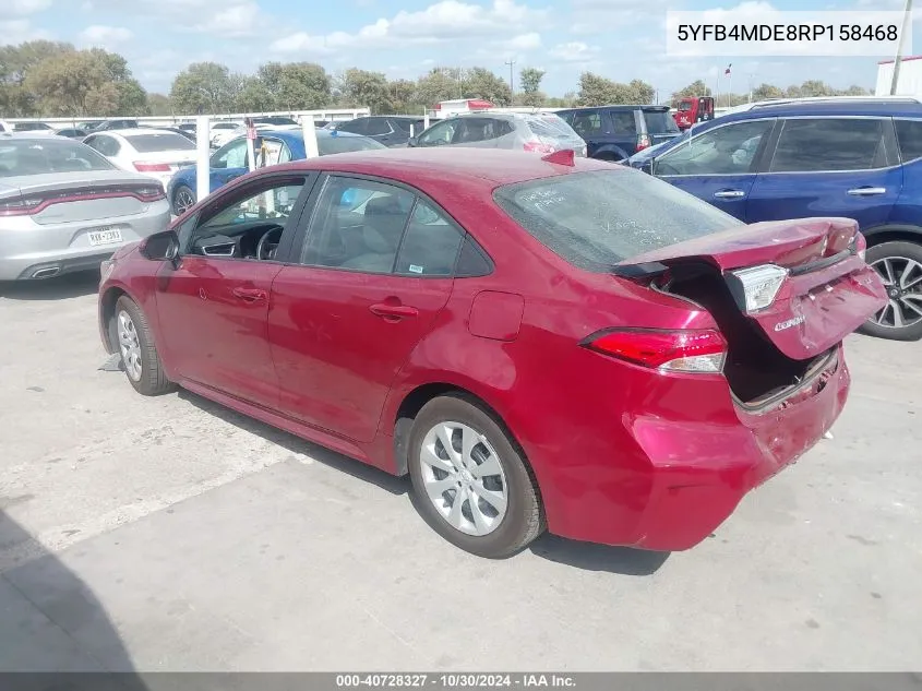 2024 Toyota Corolla Le VIN: 5YFB4MDE8RP158468 Lot: 40728327