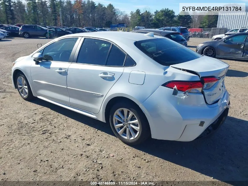 2024 Toyota Corolla Le VIN: 5YFB4MDE4RP131784 Lot: 40746859