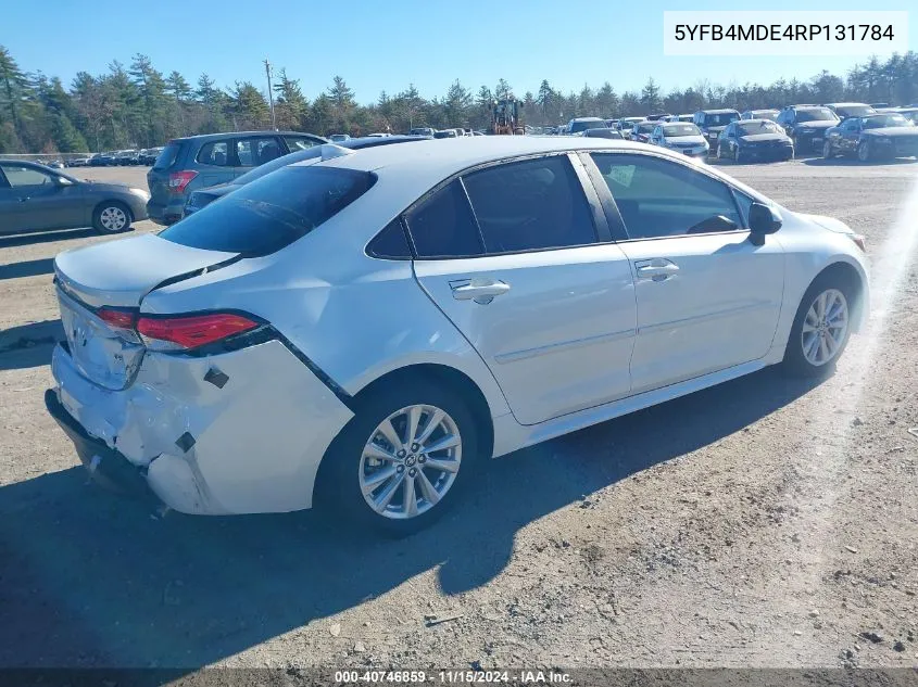 2024 Toyota Corolla Le VIN: 5YFB4MDE4RP131784 Lot: 40746859