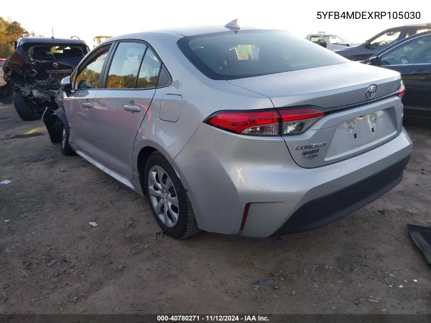 2024 Toyota Corolla Le VIN: 5YFB4MDEXRP105030 Lot: 40780271