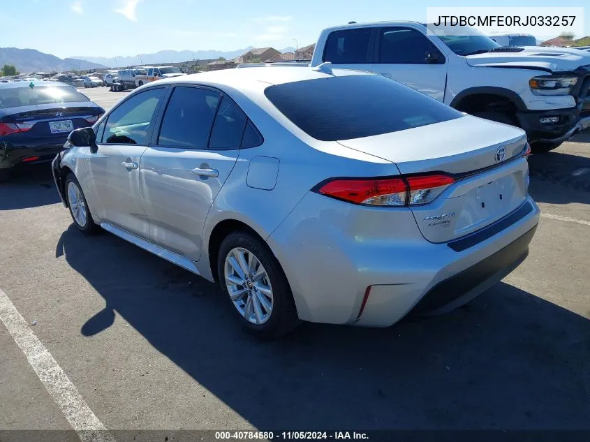 2024 Toyota Corolla Hybrid Le VIN: JTDBCMFE0RJ033257 Lot: 40784580