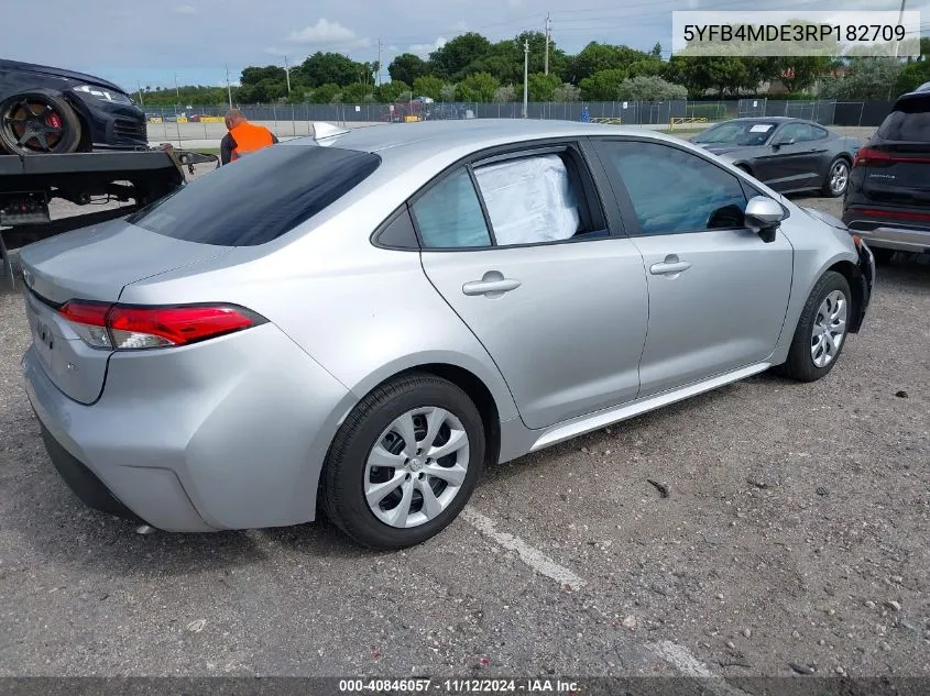 2024 Toyota Corolla Le VIN: 5YFB4MDE3RP182709 Lot: 40846057