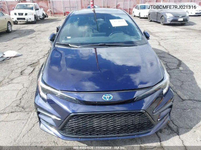 2024 Toyota Corolla Hybrid Se VIN: JTDBCMFE7RJ021316 Lot: 40854828