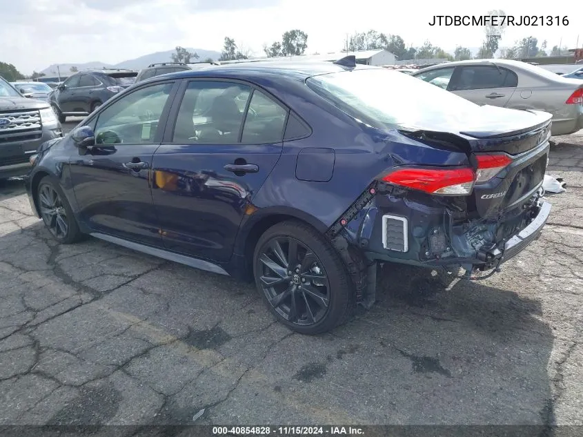 2024 Toyota Corolla Hybrid Se VIN: JTDBCMFE7RJ021316 Lot: 40854828