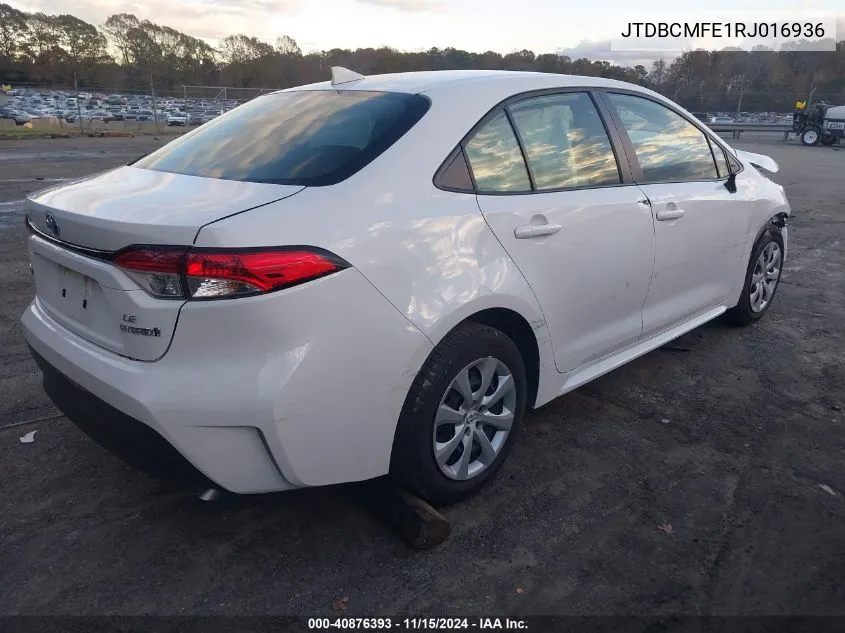 2024 Toyota Corolla Hybrid Le VIN: JTDBCMFE1RJ016936 Lot: 40876393