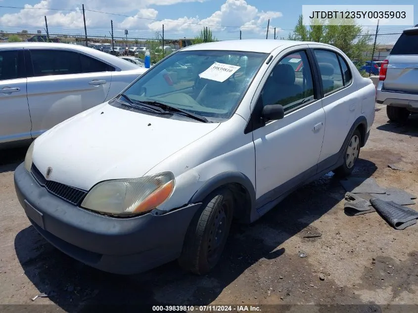 2000 Toyota Echo VIN: JTDBT1235Y0035903 Lot: 39839810