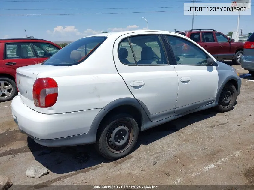 2000 Toyota Echo VIN: JTDBT1235Y0035903 Lot: 39839810