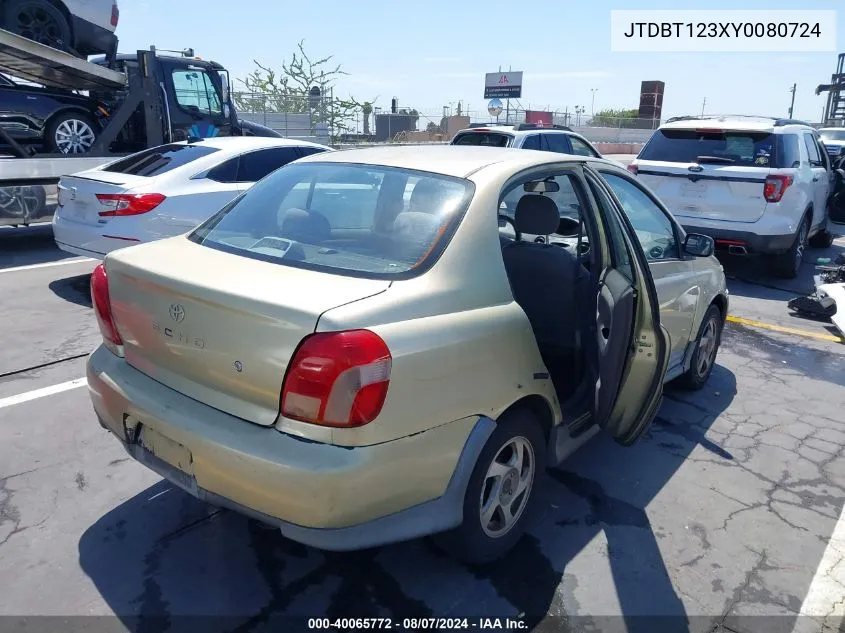 JTDBT123XY0080724 2000 Toyota Echo