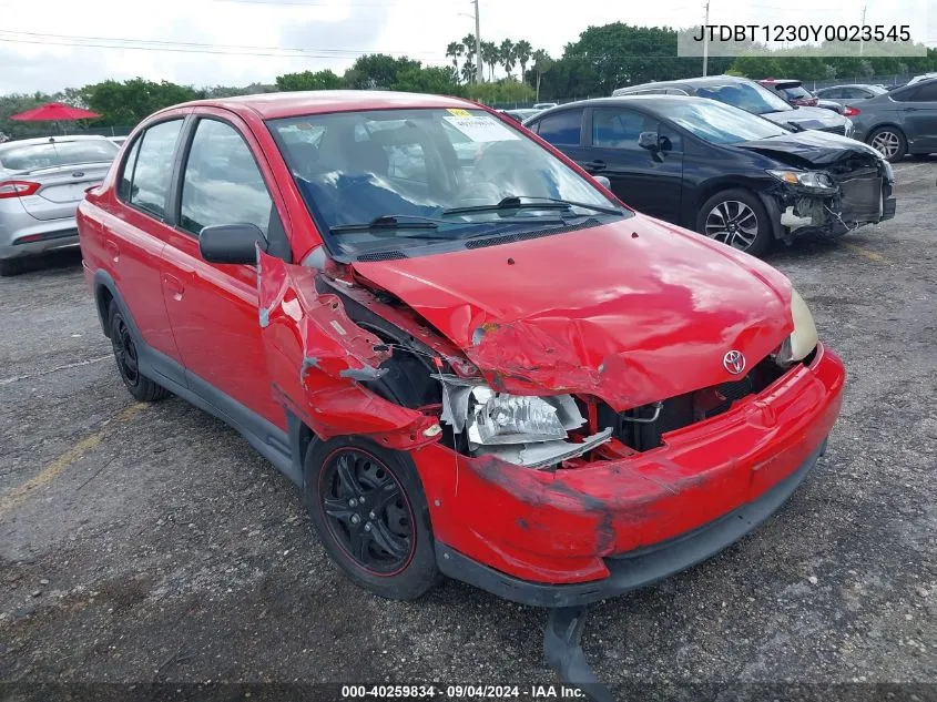 2000 Toyota Echo VIN: JTDBT1230Y0023545 Lot: 40259834