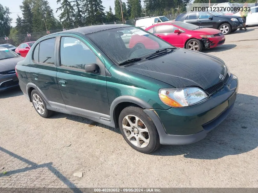 2000 Toyota Echo VIN: JTDBT1237Y0089333 Lot: 40283652