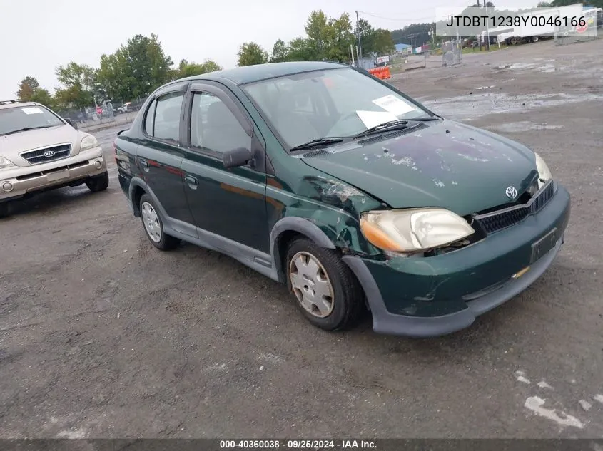 2000 Toyota Echo VIN: JTDBT1238Y0046166 Lot: 40360038