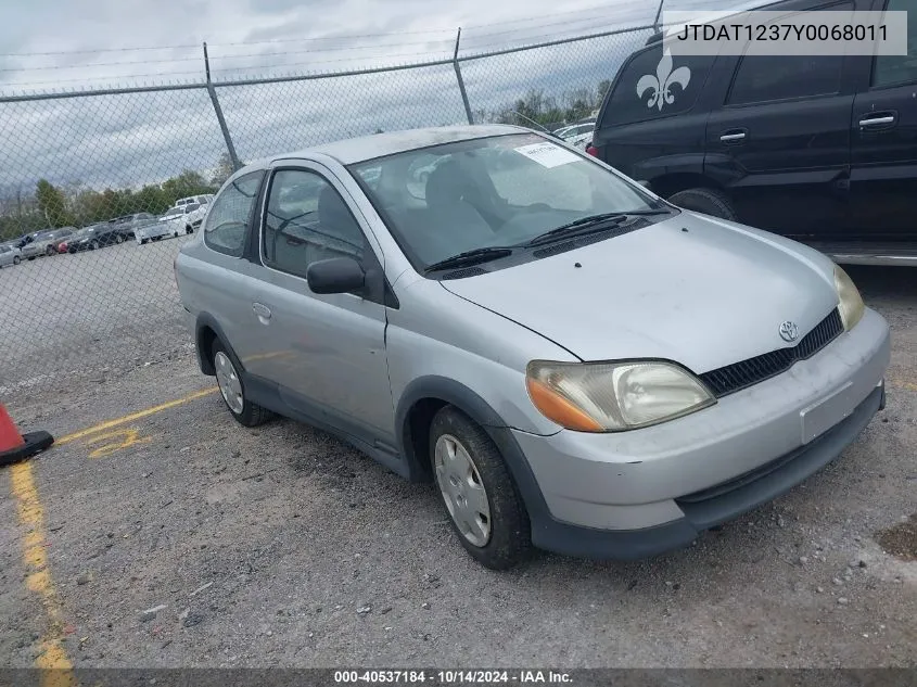 2000 Toyota Echo VIN: JTDAT1237Y0068011 Lot: 40537184