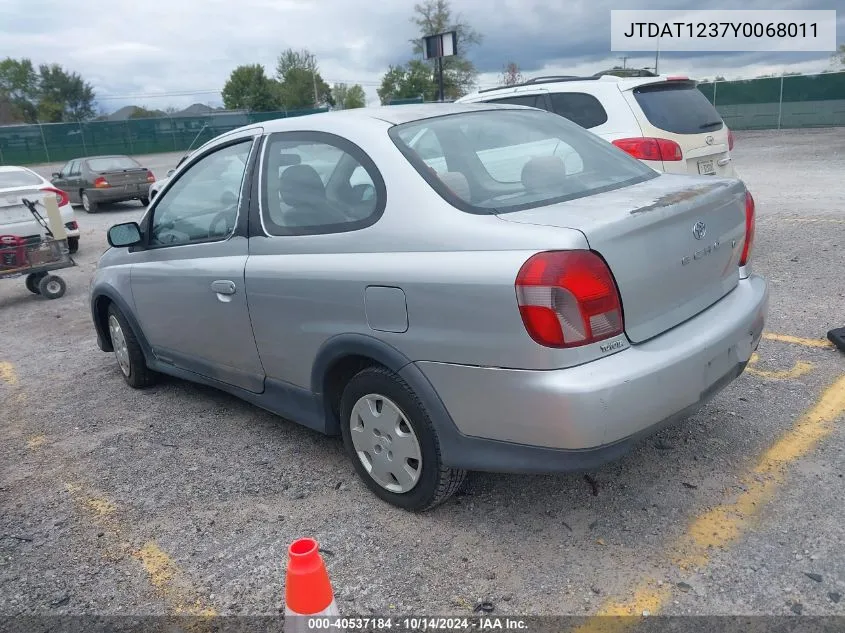 2000 Toyota Echo VIN: JTDAT1237Y0068011 Lot: 40537184