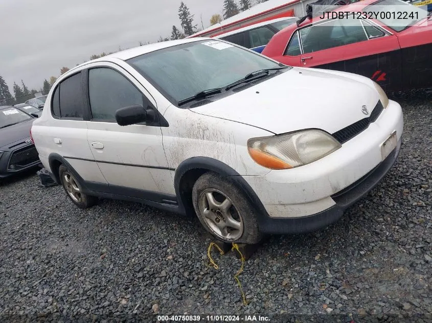 JTDBT1232Y0012241 2000 Toyota Echo