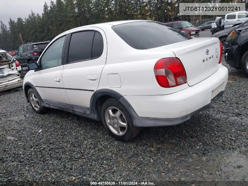 JTDBT1232Y0012241 2000 Toyota Echo