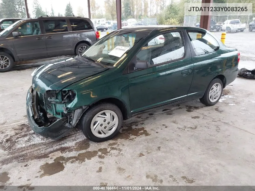 2000 Toyota Echo VIN: JTDAT1233Y0083265 Lot: 40766660