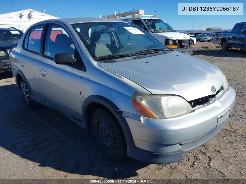 2000 Toyota Echo VIN: JTDBT1236Y0066187 Lot: 40853656