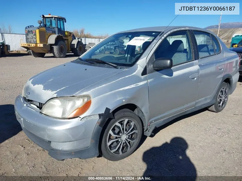 2000 Toyota Echo VIN: JTDBT1236Y0066187 Lot: 40853656