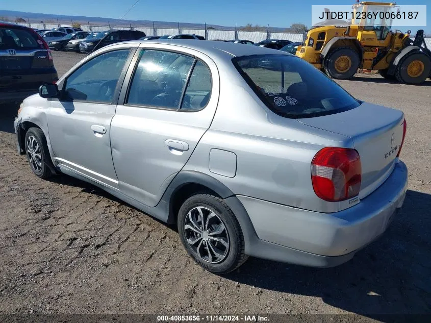 2000 Toyota Echo VIN: JTDBT1236Y0066187 Lot: 40853656